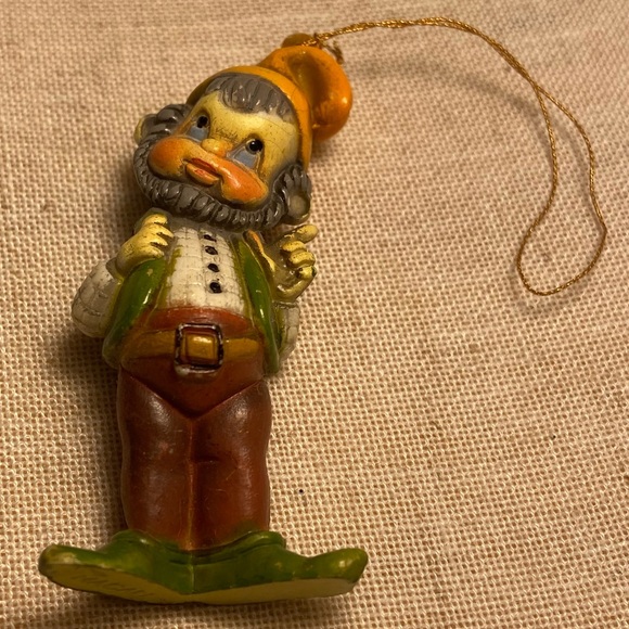 Vintage Elf ornament Pixie Dwarf Gnome standing Figurine Elf hang ups - Picture 1 of 10